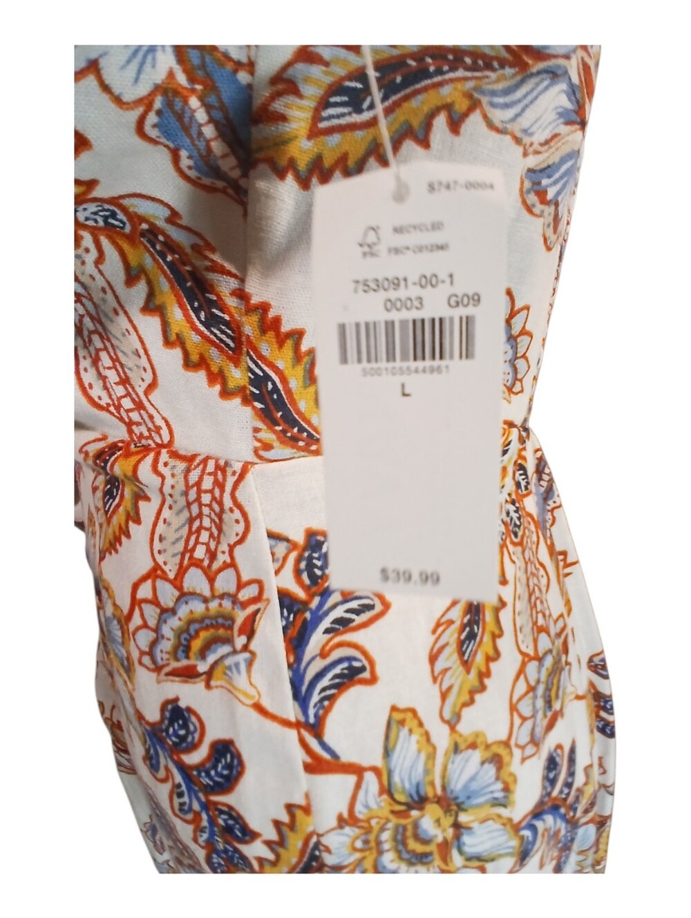 NWT Linen Blend Midi Sleeveless Summer Dress Sz Large - Picture 7 of 12